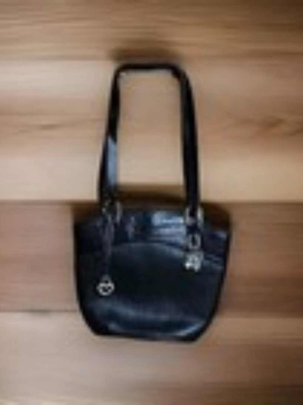 Rare VINTAGE Brighton Black Croc Embossed & Black Pebble Leather Hand Bag Purse